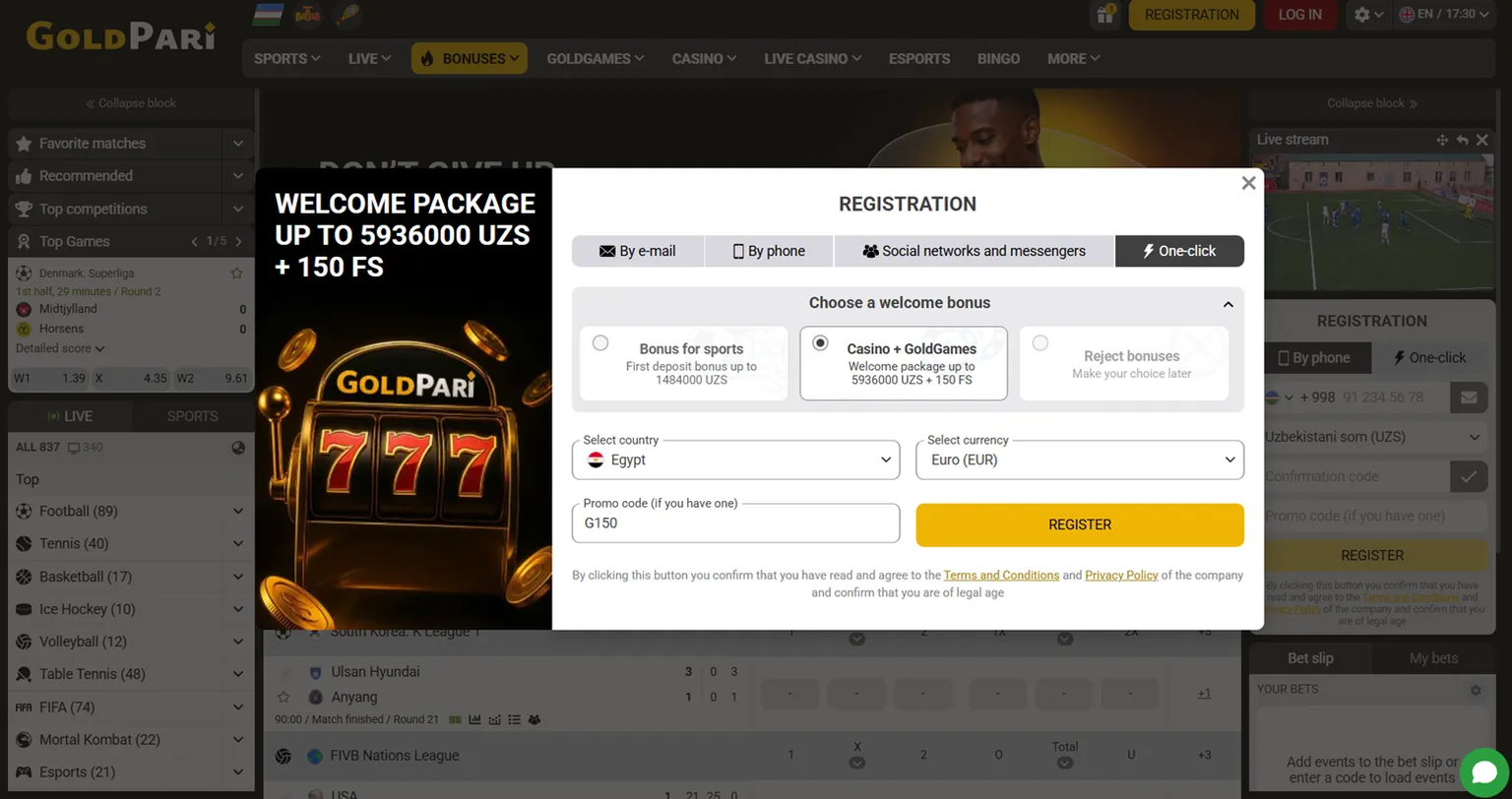 GOLDPARI registration